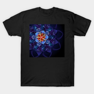 abstract blue flower T-Shirt